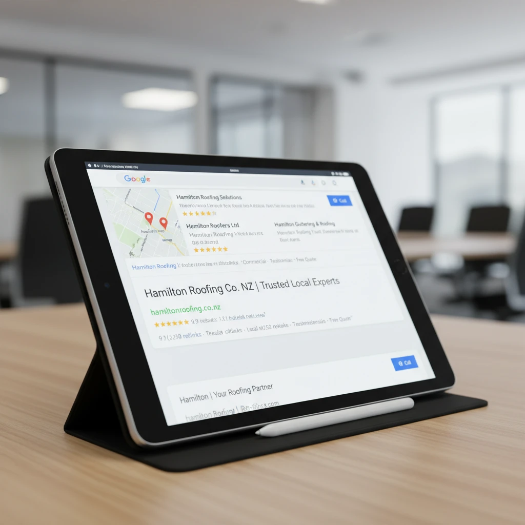 Local SEO advantage of a .co.nz exact match domain in Google search results.