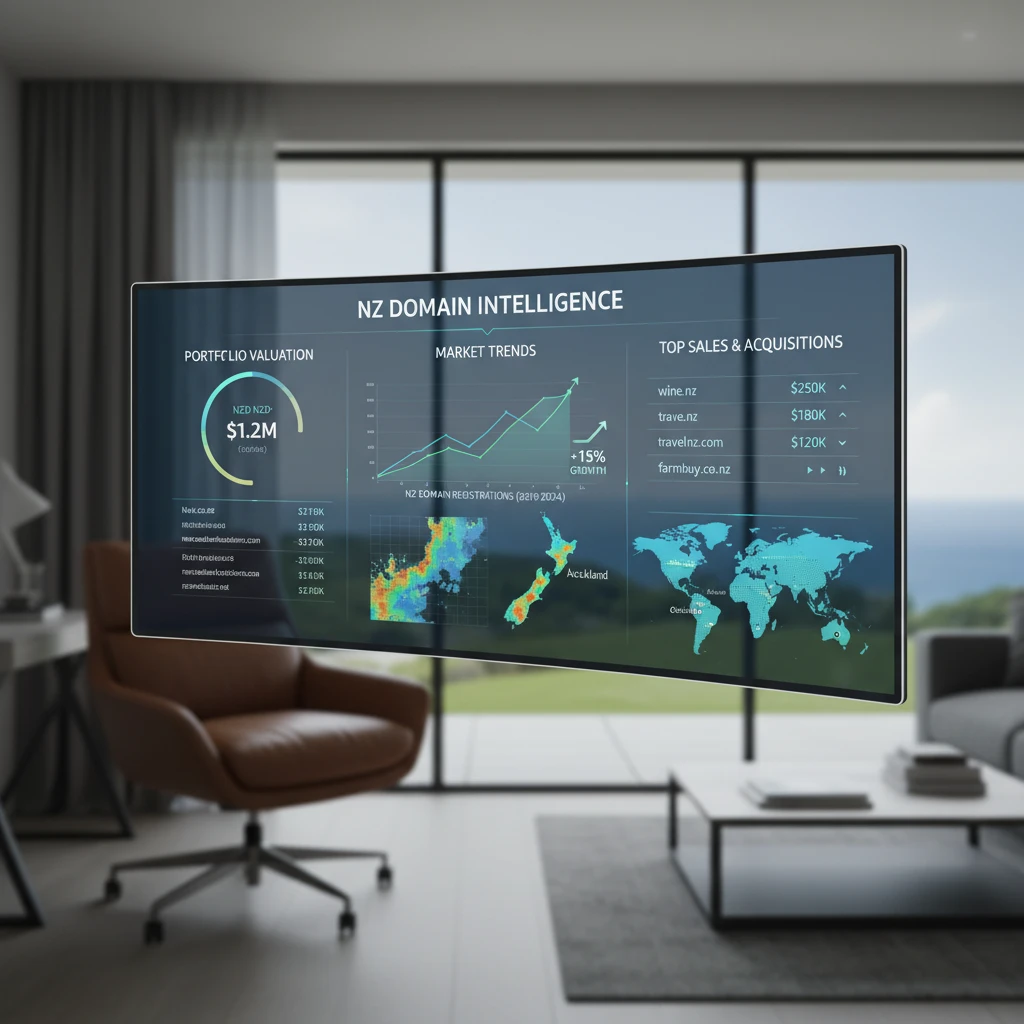 Domain name valuation and brokerage services dashboard