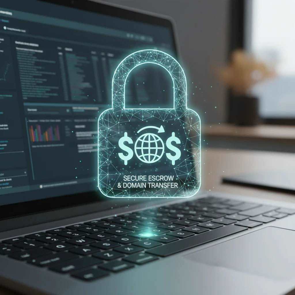 Secure domain name escrow and transfer process